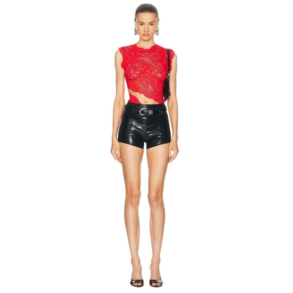 Beaufille Nikos Shorts in Black Small New Womens Vegan Faux Leather